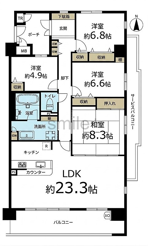 リビンコート問屋町タワー 間取図・土地図