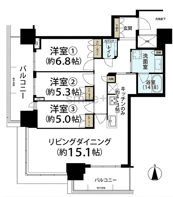 プラウドタワー岡山 間取図・土地図
