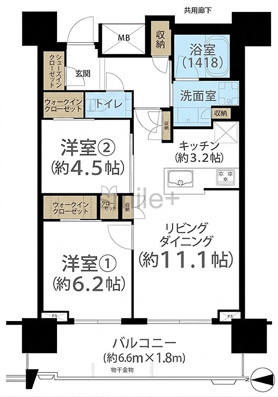 プラウドタワー岡山 間取図・土地図