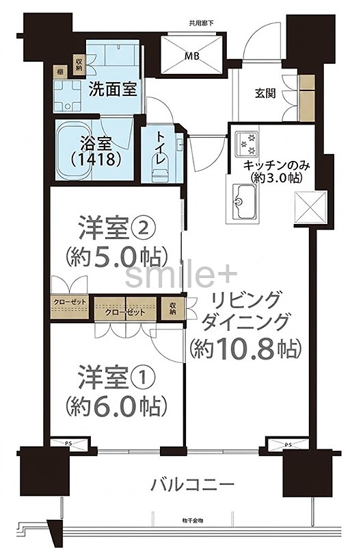 プラウドタワー岡山 間取図・土地図