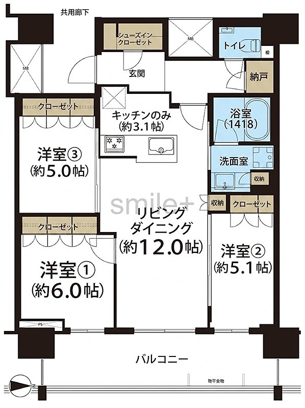 プラウドタワー岡山 間取図・土地図