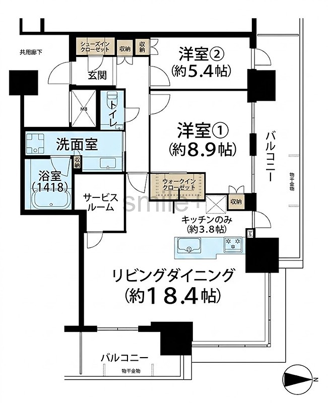 プラウドタワー岡山 間取図・土地図