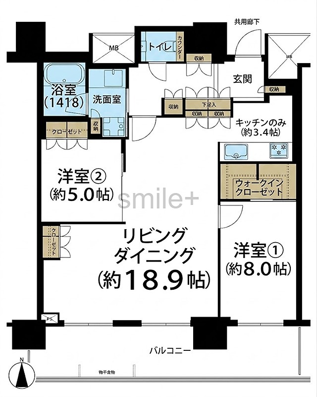 プラウドタワー岡山 間取図・土地図