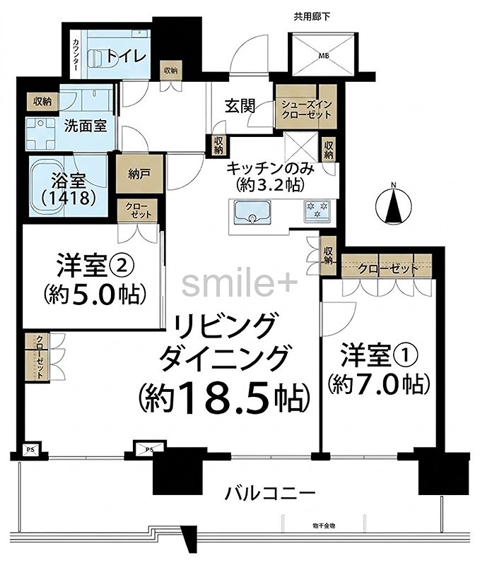 プラウドタワー岡山 間取図・土地図