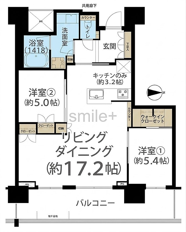 プラウドタワー岡山 間取図・土地図