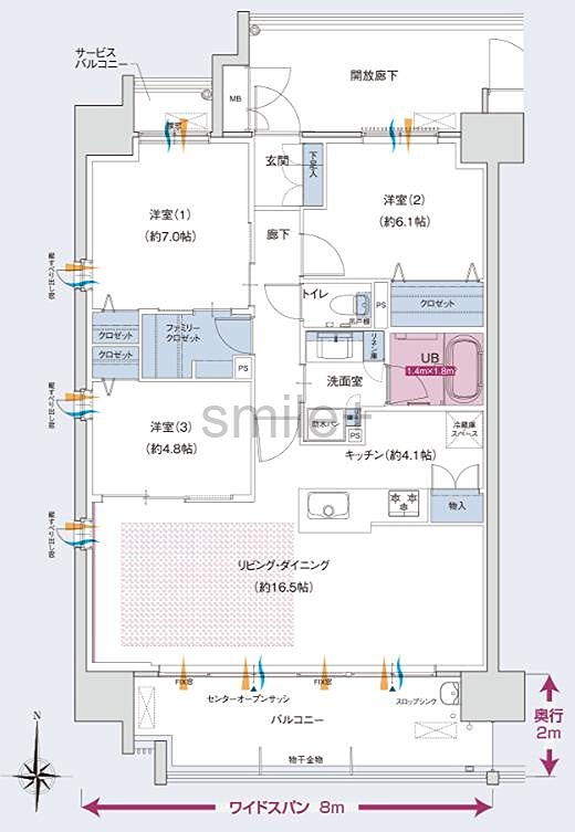 ポレスター中仙道ザ・ブライト 間取図・土地図