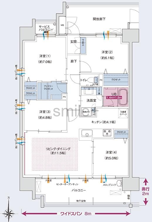 ポレスター中仙道ザ・ブライト 間取図・土地図